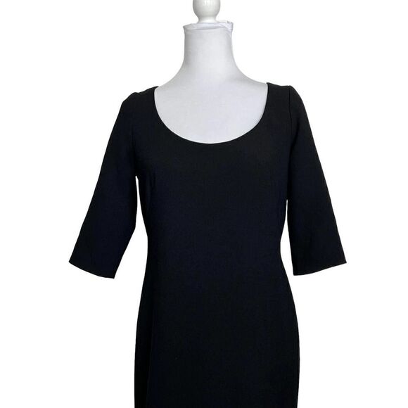 CARMEN Marc Valvo Dress Black‎ Gold Metallic Beaded Hem Size 6 - Picture 4 of 13